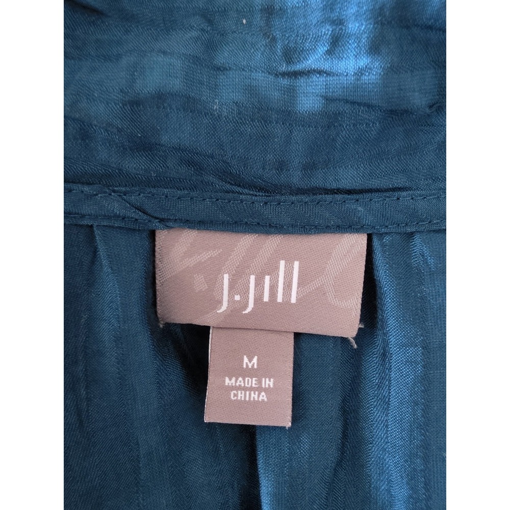 J.Jill Blouse Women's Medium Blue 3/4 Sleeve Top Shirt Tunic - Picture 3 of 5